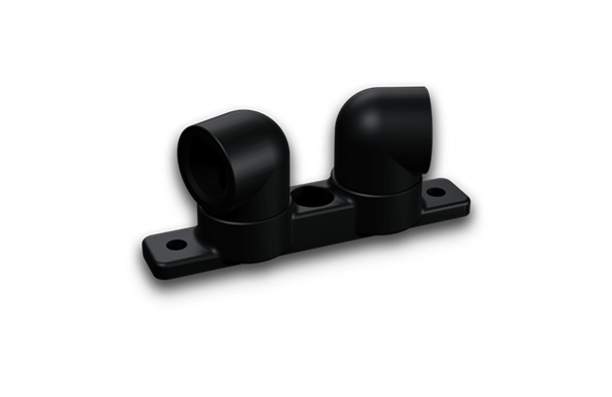 EK-AF ALU Rotary Terminal 90° 2xG1/4 - Black
