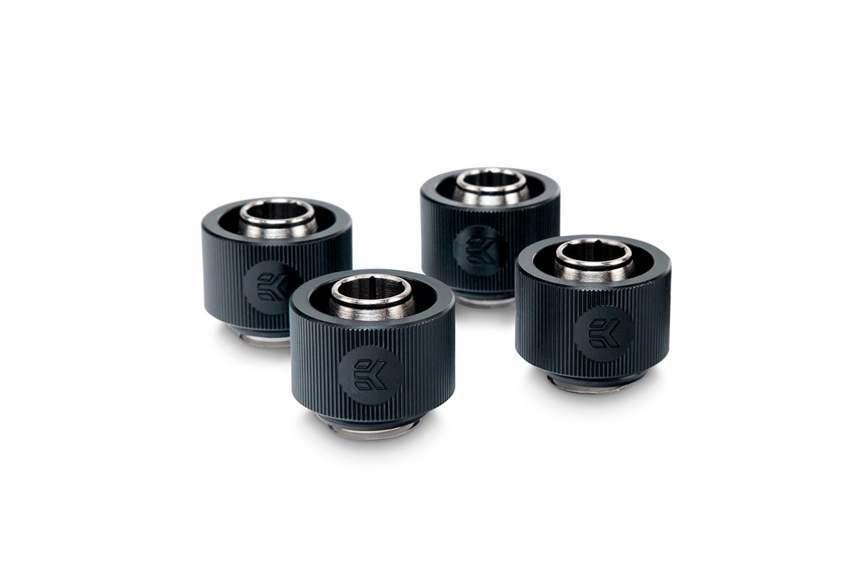 EK-ACF Fitting 10/16mm - Black (4-pack)