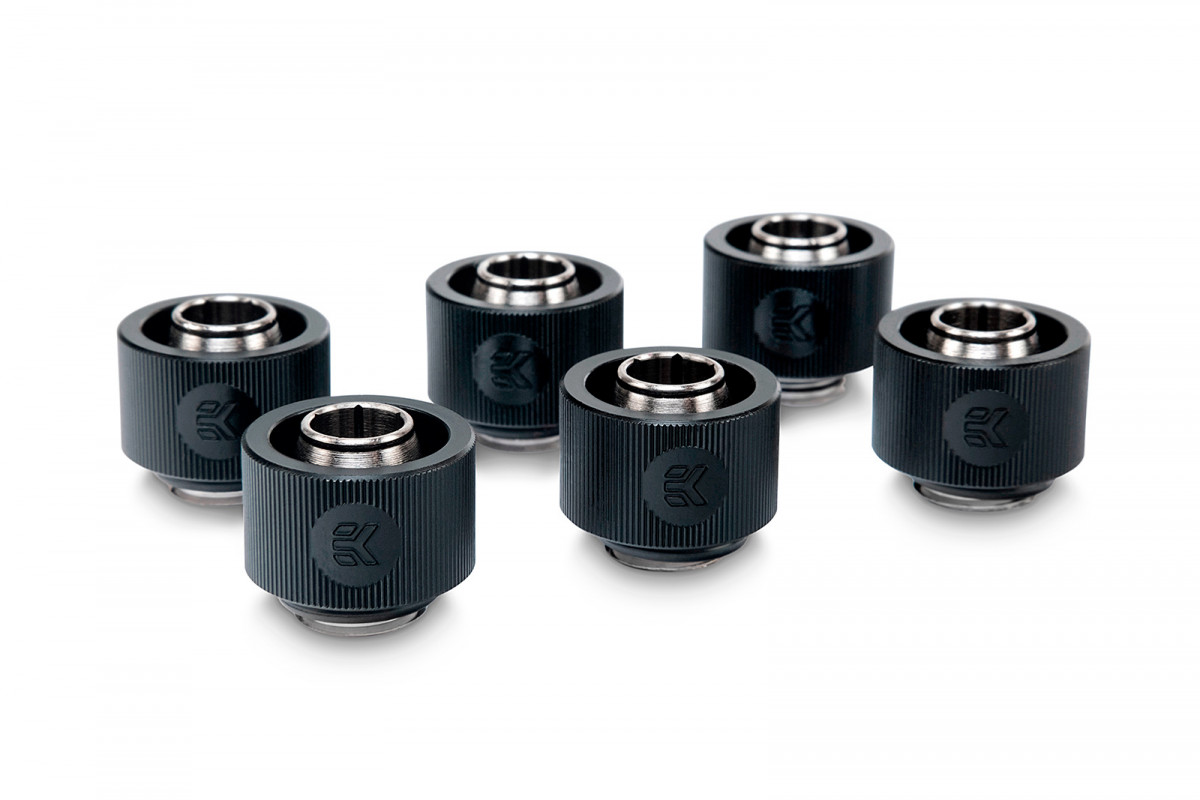 EK-ACF Fitting 10/16mm - Black (6-pack)