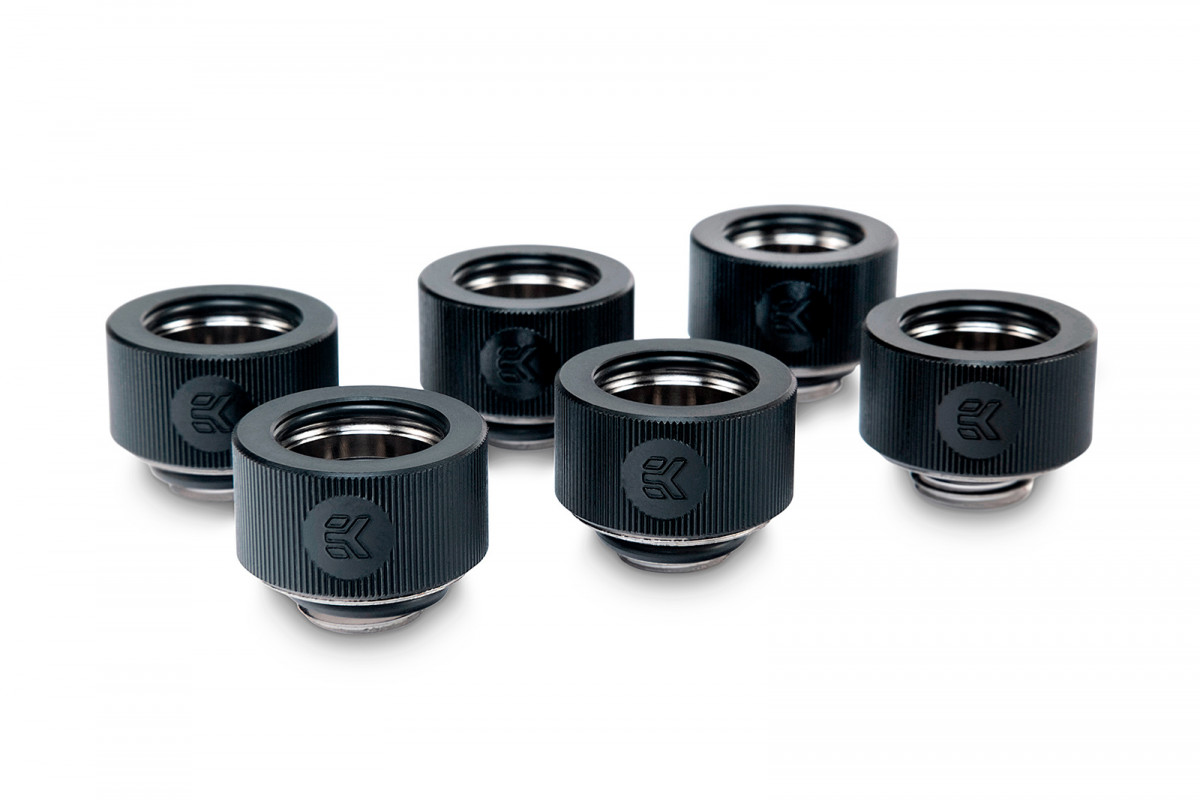 EK-HDC Fitting 16mm - Black (6-pack)