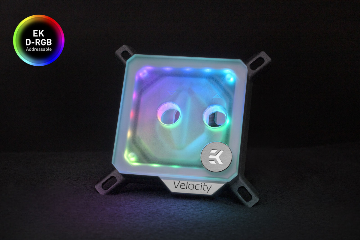 EK-Quantum Velocity D-RGB - Nickel + Frosted Plexi