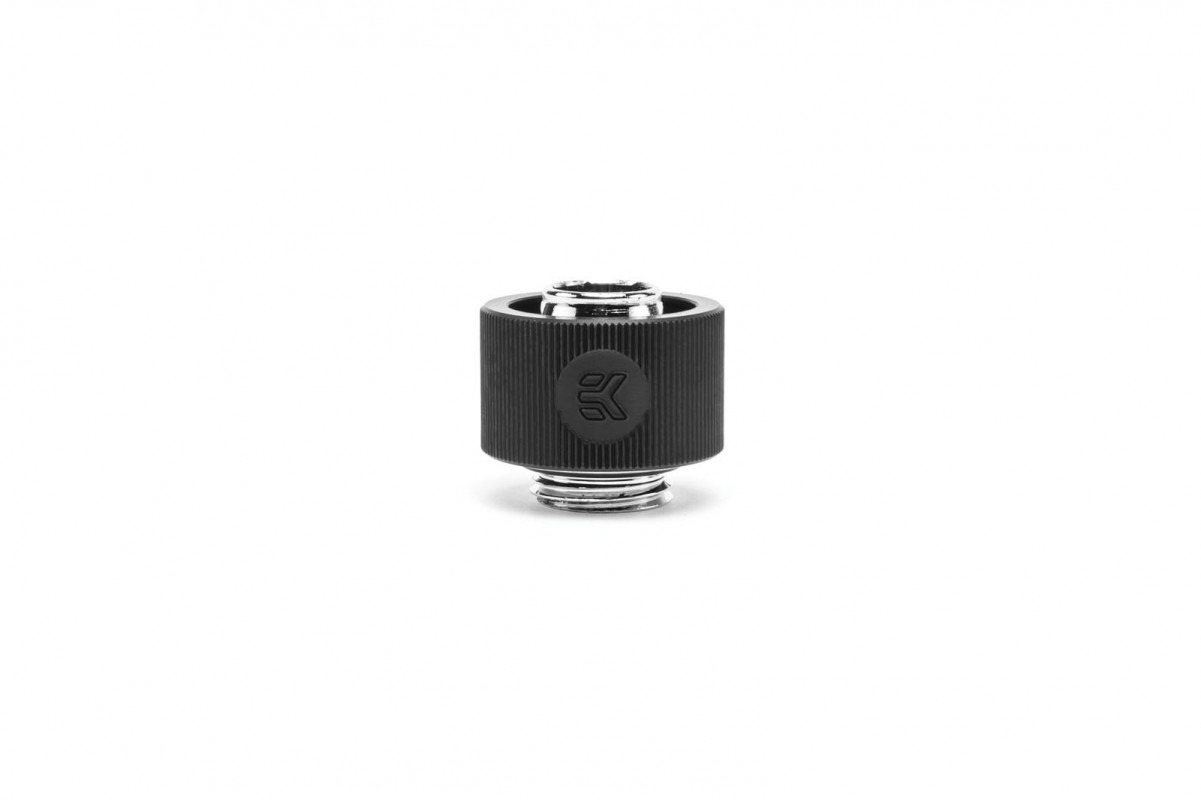 Black 10/16mm 3/8 ID, 5/8 OD EKWB EK-ACF Compression Fitting for Soft Tubing 6-Pack 