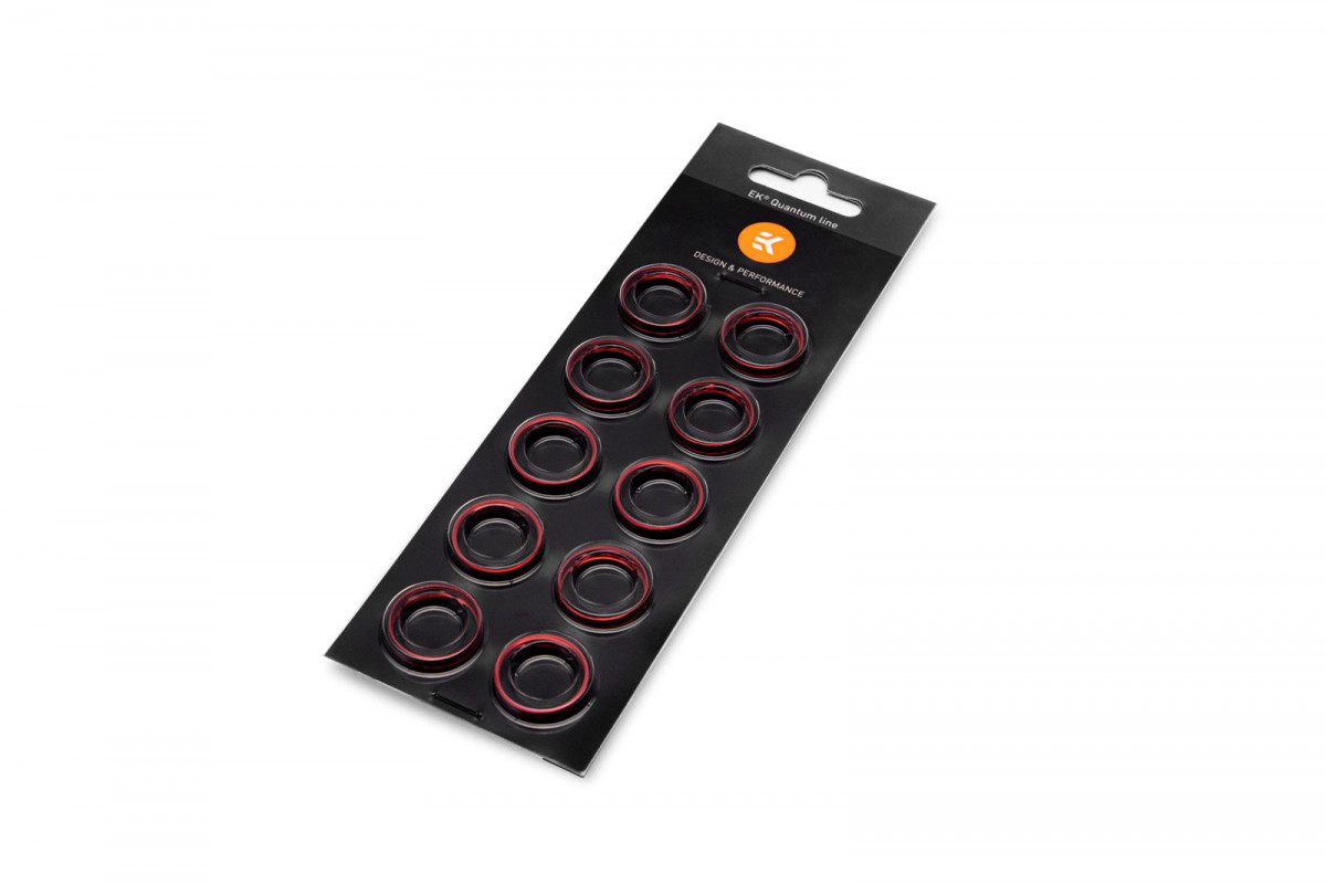 EK-Quantum Torque Color Ring 10-Pack STC 10/16 - Red