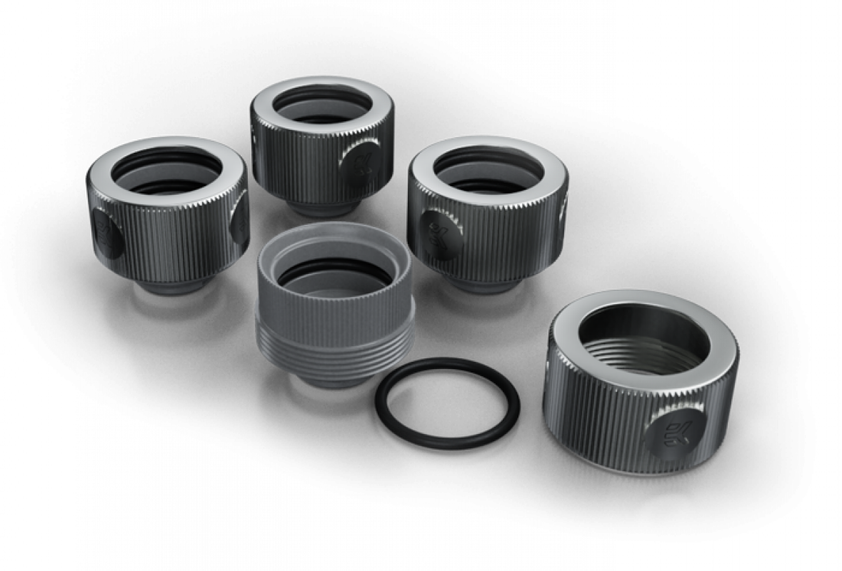 EK-HDC ALU Fitting 16mm-Nickel-4 Pack EK-HDC ALU Fitting 16mm-Nickel-4 Pack
