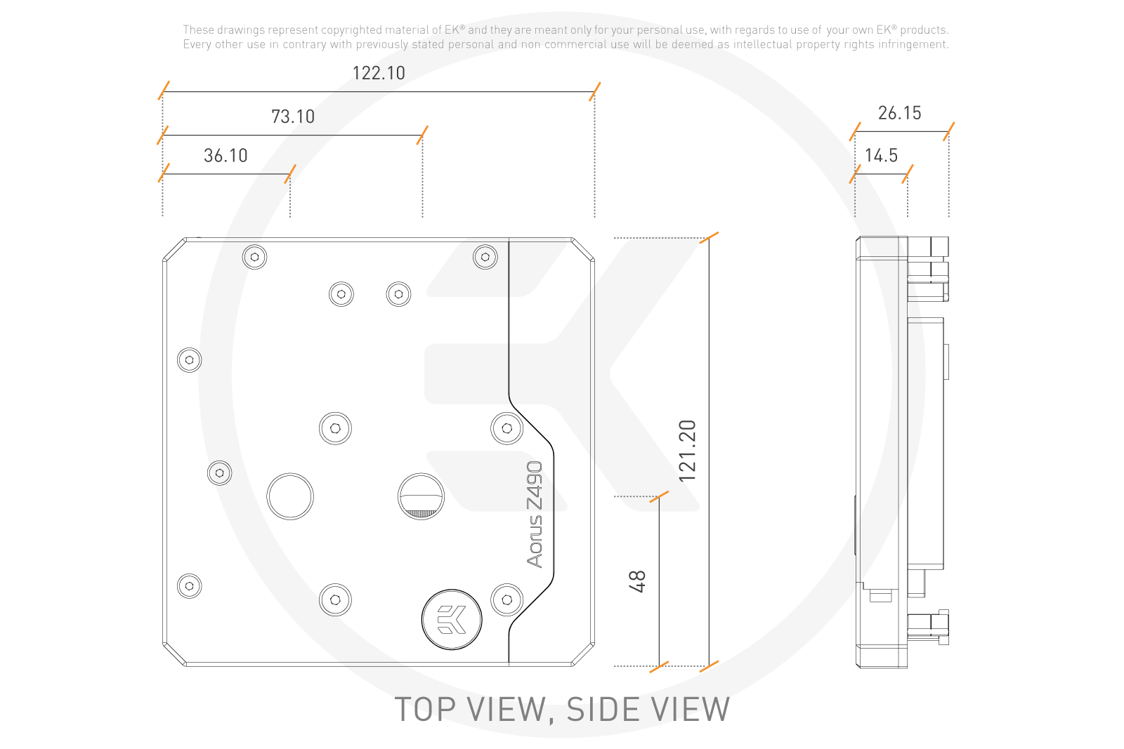 EK-Quantum Momentum Aorus Z490 Monoblocco D-RGB - Waterblock Per CPU E VRM