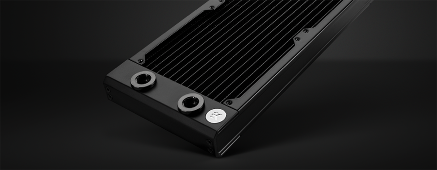 all-black thin 30mm pc watercooling radiator S240 EK-Quantum Surface