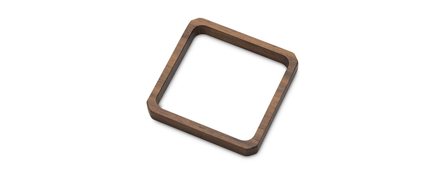 Walnut interchangeable aesthetic inner frame for EK's new Magnitude water block