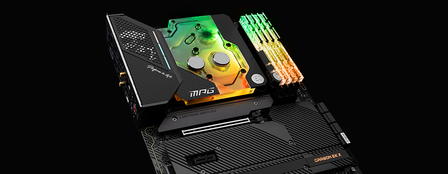 MSI MPG X570 Carbon EK X motherboard + monoblock combo