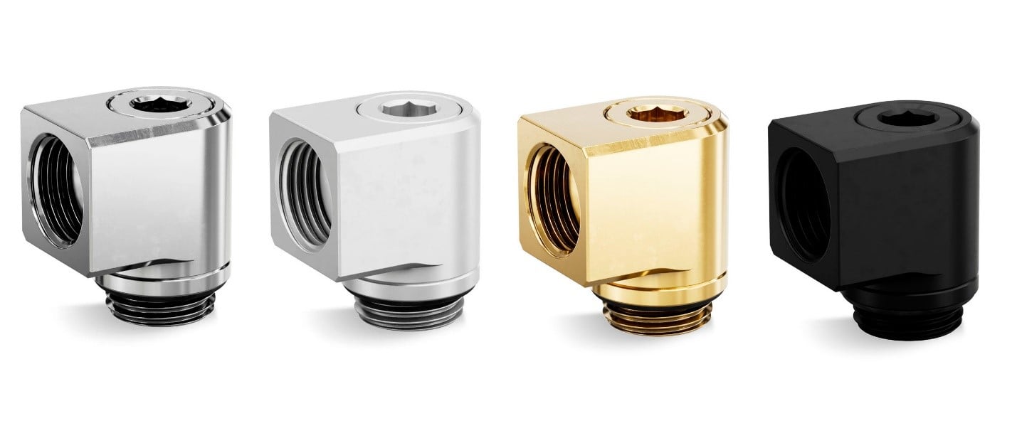 EK Quantum Torque Rotary Angled Water-Cooling Fitting 90-Degree Micro SFX ITX Adapters
