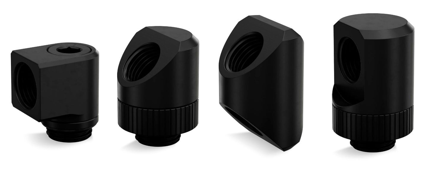 EK Quantum Torque Rotary Angled Water-Cooling Adapter Family - Black