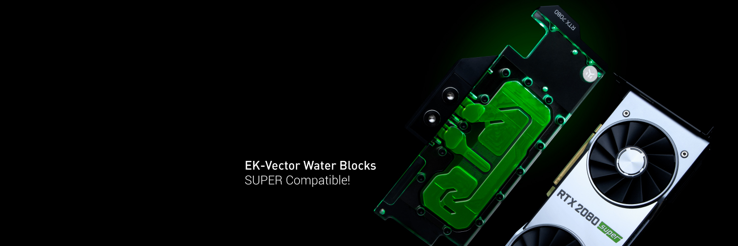 EK Vector water blocks compatible with SUPER cards