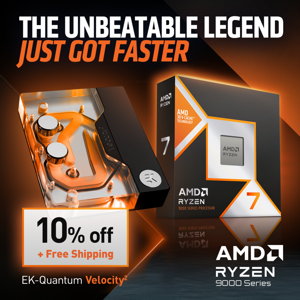 AMD Rzyen 7 9850X3D CPU & EK Water Block AM5